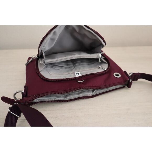 Baggallini Women's O/S Mulberry/Wine Anti-Theft/RFID Memento Crossbody Bag - Picture 10 of 16
